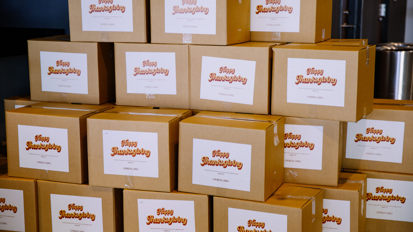 Stacked Thanksgiving boxes